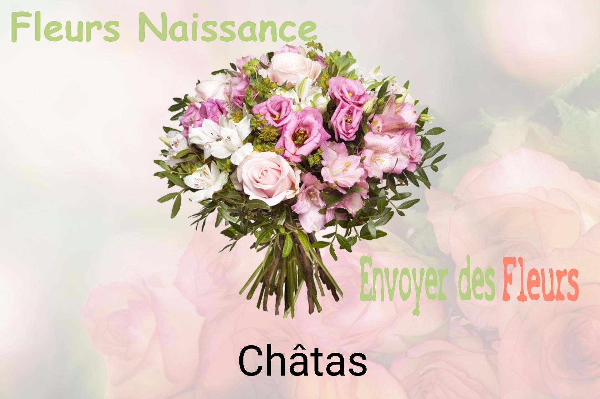 Bouquet de fleurs de naissance livré à Châtas